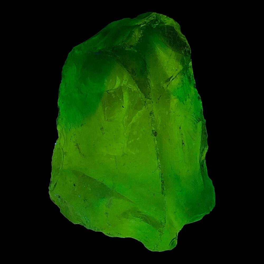 Emerald and Clear Glass Translucent Art Glass‎ Cullet Glowing Manganese #4GX109